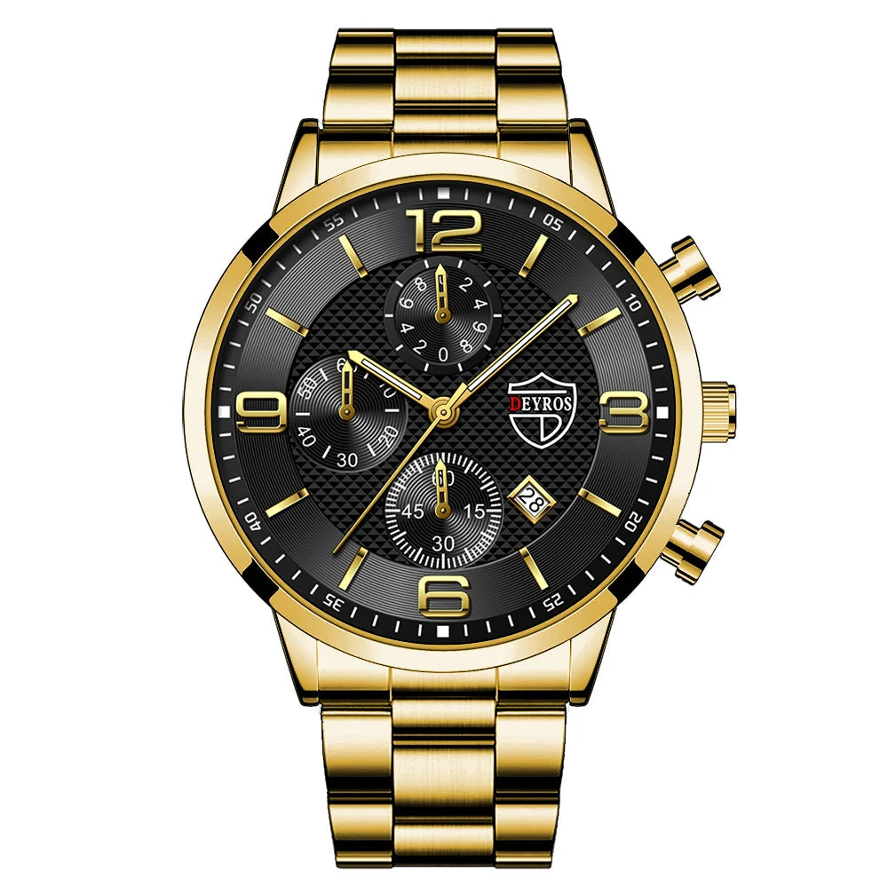 Orologi da uomo alla moda Orologio da polso al quarzo di lusso Calendario da uomo Business Casual Orologio in pelle Orologio luminoso