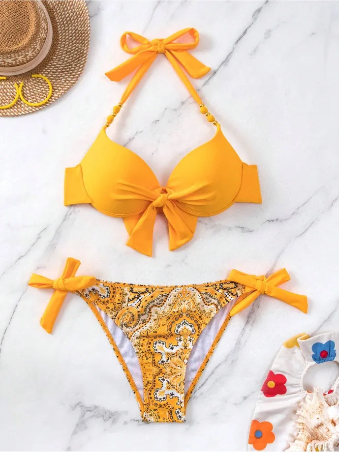 Sexy Push Up Bikini 2024 Costume da bagno donna Due pezzi Costumi da bagno Perizoma femminile Bikini Set Nuoto per costumi da bagno Biquini brasiliano