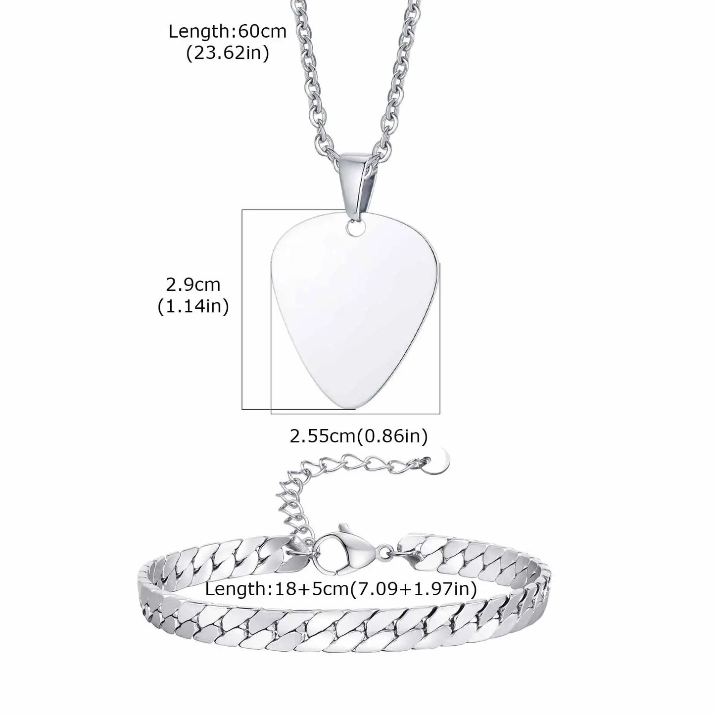 Vnox Set di 2 Pezzi Collana con Ciondolo e Bracciale da Uomo, Set di Gioielli in Acciaio Inossidabile Colore Nero Oro Argento, Regali di Gioielleria alla Moda