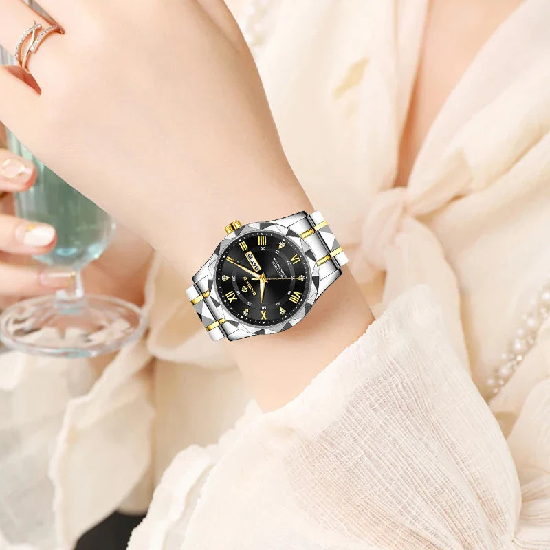 BANGWEI Orologio da donna Orologio di moda classico elegante di lussoBusiness Casual Data Orologi da donna al quarzo luminoso impermeabile in acciaio inossidabile