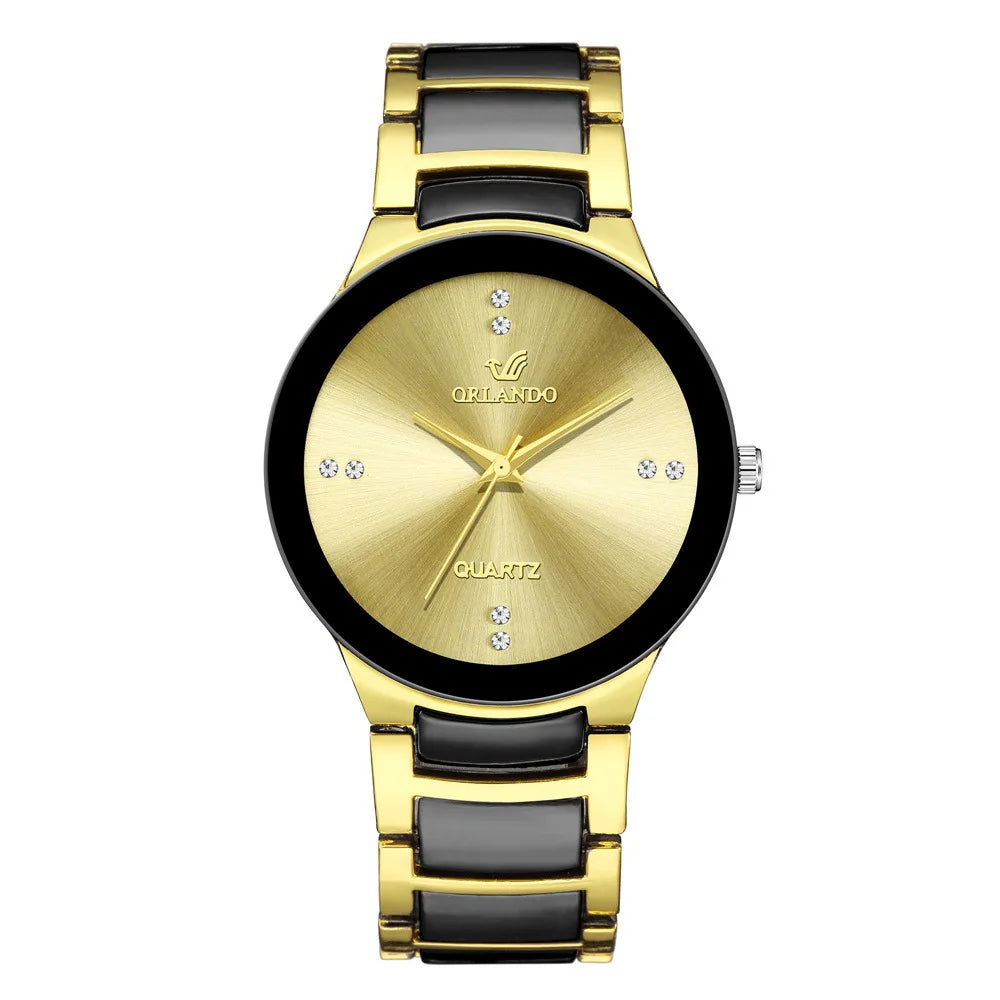 ORLANDO Orologi di lusso da uomo Nuovo arrivato Orologio da polso in acciaio al quarzo oro nero freddo Squisito orologio Masculino Relogio Orologio di moda