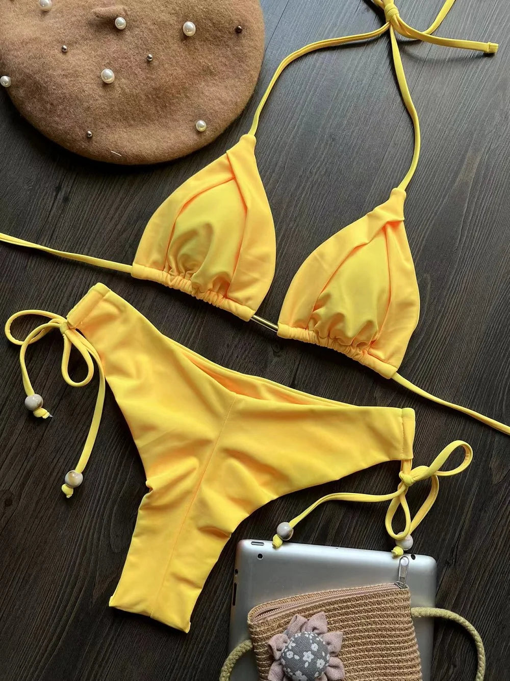 RUOTONGSEPT 2025 Nuovo Sexy Costume da Bagno Triangolare in 13 Colori per Donne, Bikini Brasiliano, Costume Push-Up, Set Bikini da Spiaggia