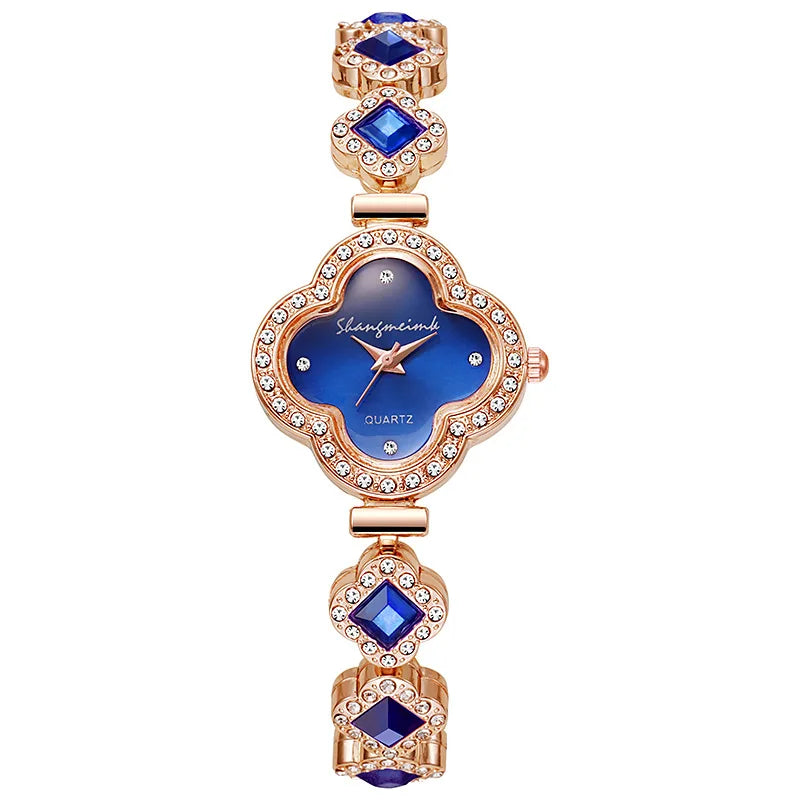 LByzHan Orologio da donna vintage con diamanti e piccolo polso verde senza scatola