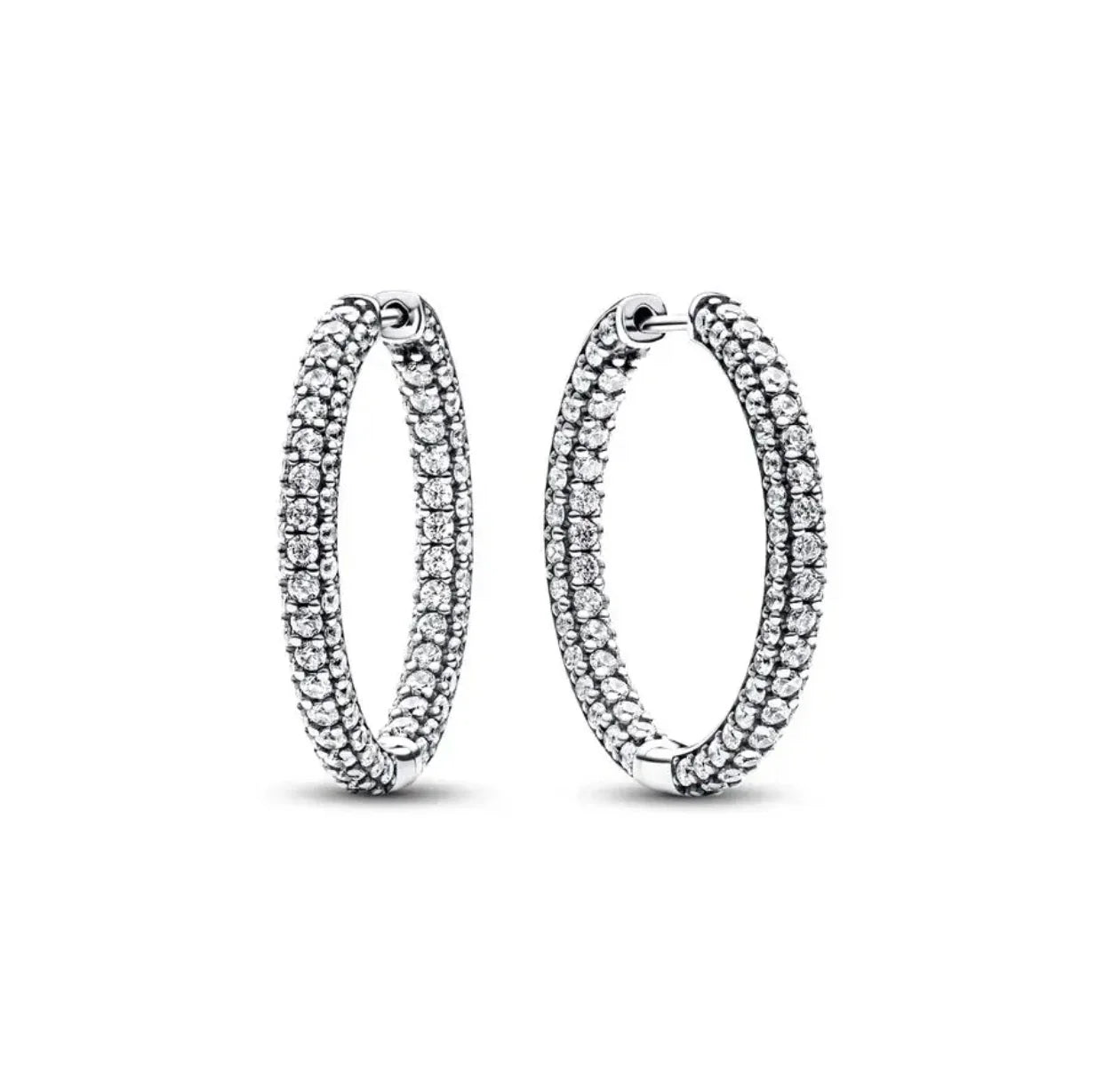 Orecchini in Argento Puro 925 con Zirconi a Forma di Cuore, Stella, Luna e Cerchio, Gioielli per Donne, Regalo per Compleanno, Festa della Mamma, Accessori