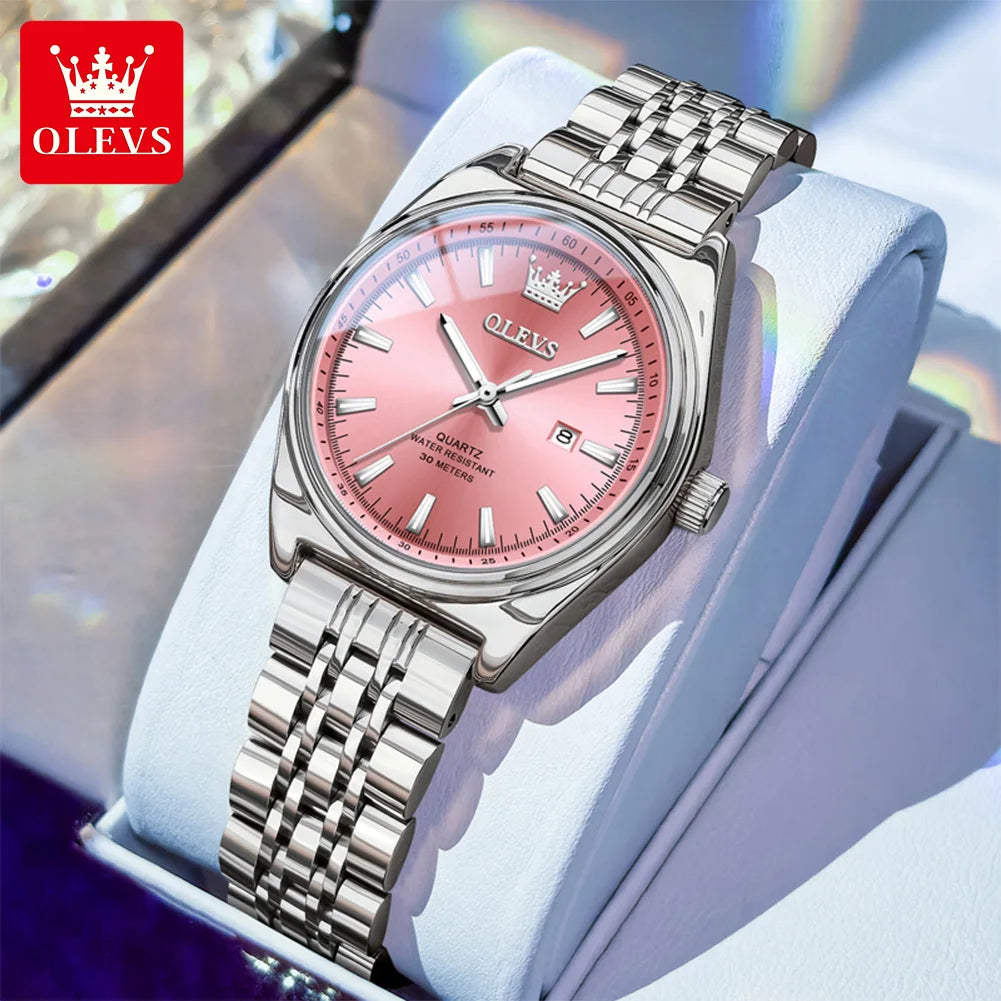 Orologio OLEVS 3703 da donna, elegante orologio al quarzo da donna, marca di alta gamma, impermeabile, luminoso, con calendario, orologio da polso di lusso per signora.
