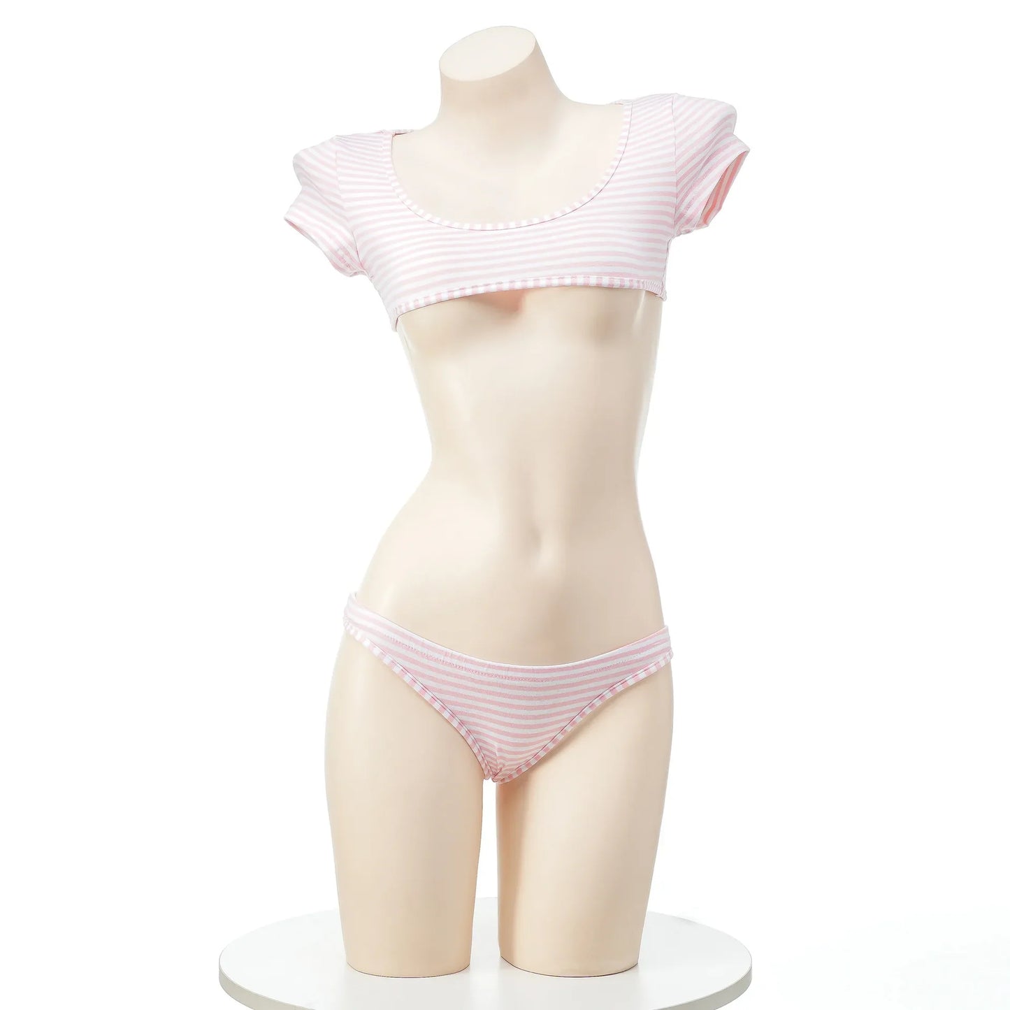 La biancheria intima giapponese della maglietta a righe Super corte imposta il Bikini uniforme delle ragazze del Costume Cosplay della scuola di stile a tre punti
