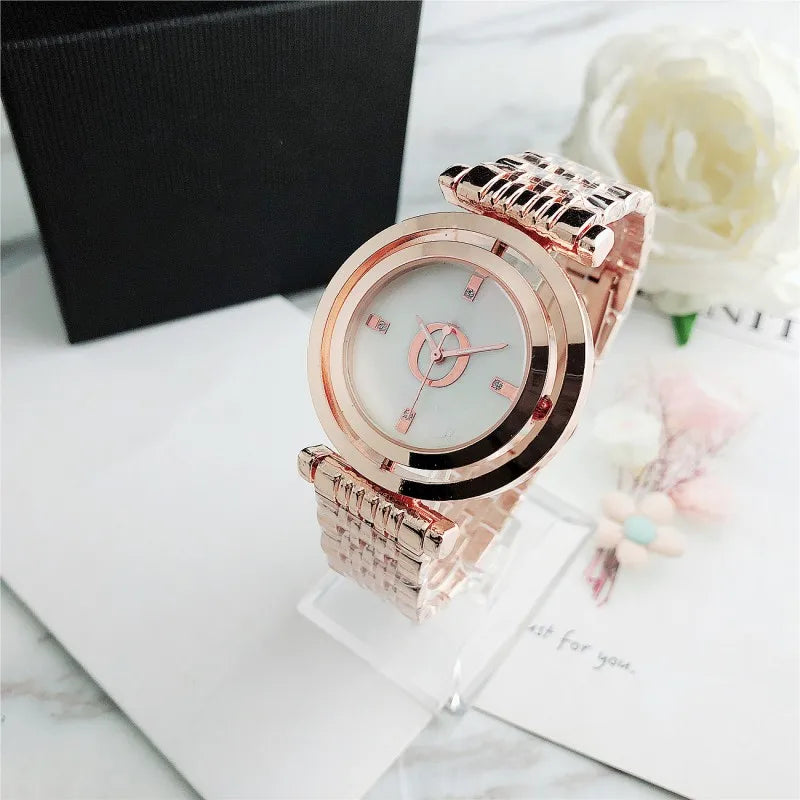 Orologio da Polso Semplice ed Elegante Automatico al Quarzo in Acciaio Inossidabile per Donna Montre Homme Relogio Feminino