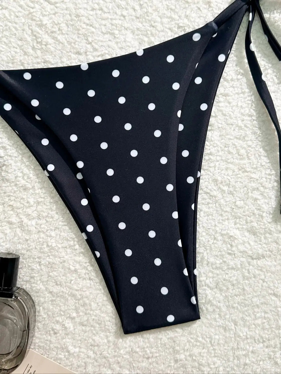 Set bikini sexy Costume da bagno 2 pezzi a pois bianco nero per donna Bikini da spiaggia stile americano