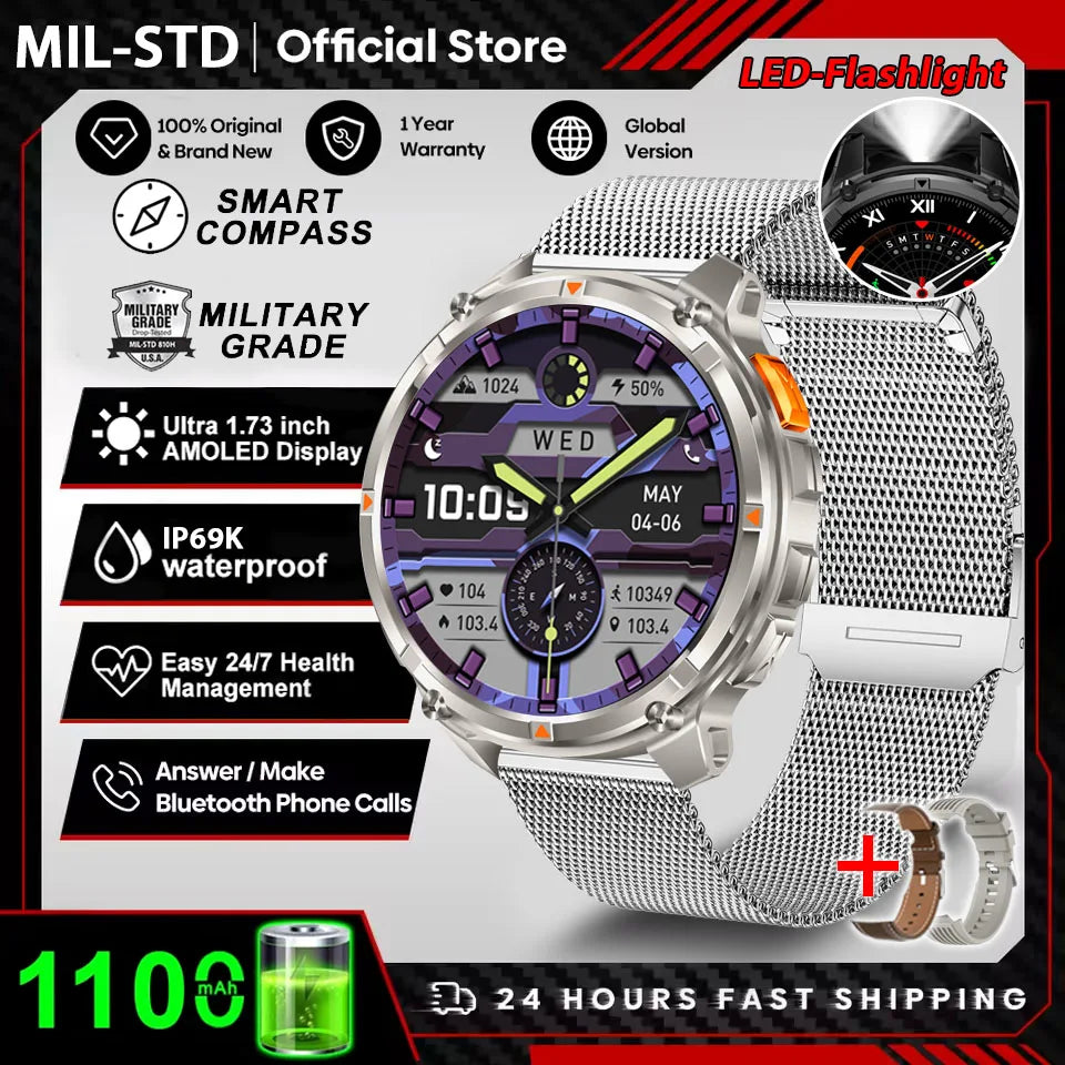 Nuovo T-Rex3 Ultra 1100mAh Batteria Smart Watch GPS Track Bussola IP69K Impermeabile Sport tracker All'aperto Militare Smartwatch