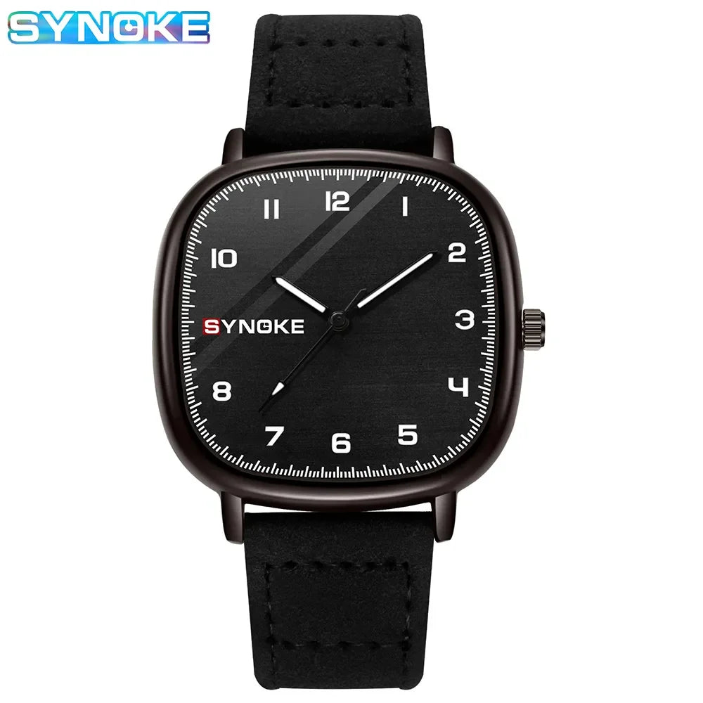 SYNOKE orologio al quarzo da uomo Fashion Simple Business Belt orologio al quarzo per uomo orologio da polso per studenti sport Non meccanico