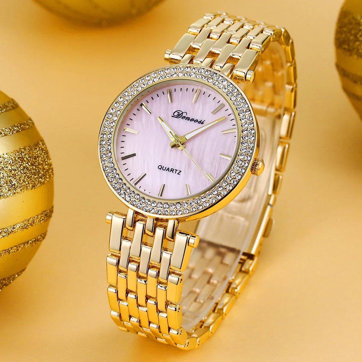 Orologio al quarzo da donna DENVOSI Orologio da polso da donna All-match con montatura di diamanti di lusso elegante e alla moda delle migliori marche