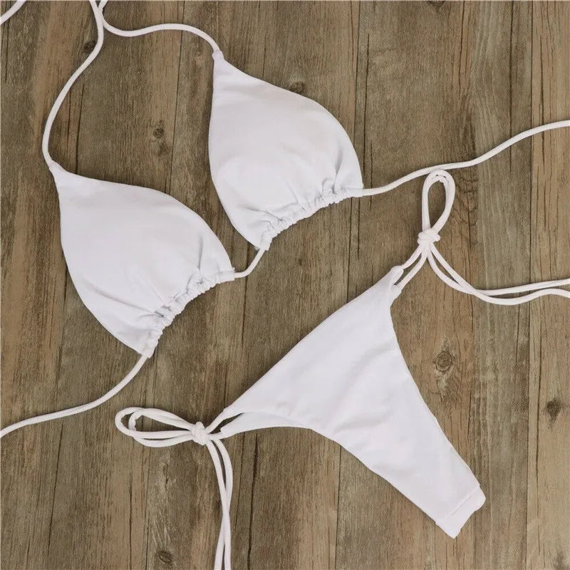 Costume da Bagno Estivo da Donna, Set Bikini Sexy con Reggiseno Imbottito Push-up e Perizoma, Due Pezzi, Abbigliamento da Spiaggia, Costume da Bagno Femminile Sexy