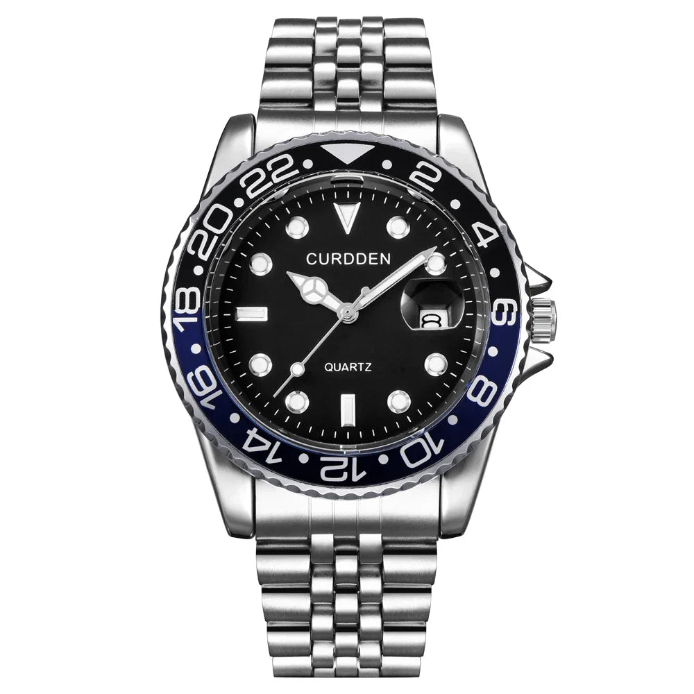 Orologi di marca CURDDEN dal design originale per uomo Orologio al quarzo con data dorata in acciaio inossidabile pieno di moda Erkek Kol Satleri Relogio