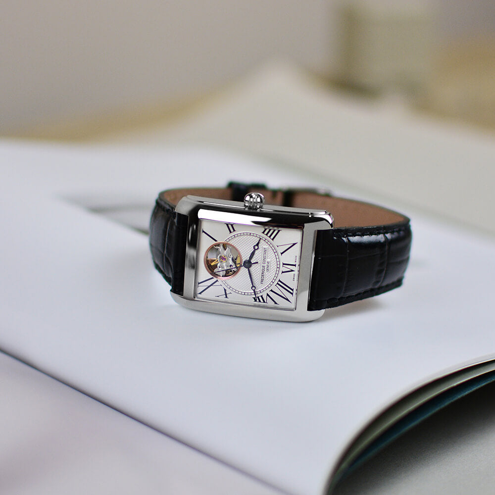 Frederique Constant FC-310MC4S36 – Automatico Swiss Made, quadrante silver, cassa rettangolare 30.4×33.3 mm