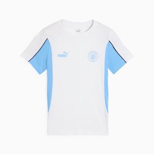 Puma Tee Maglietta MCFC FtblARCHIVE Manchester City Bianca Azzurra 2024/2025