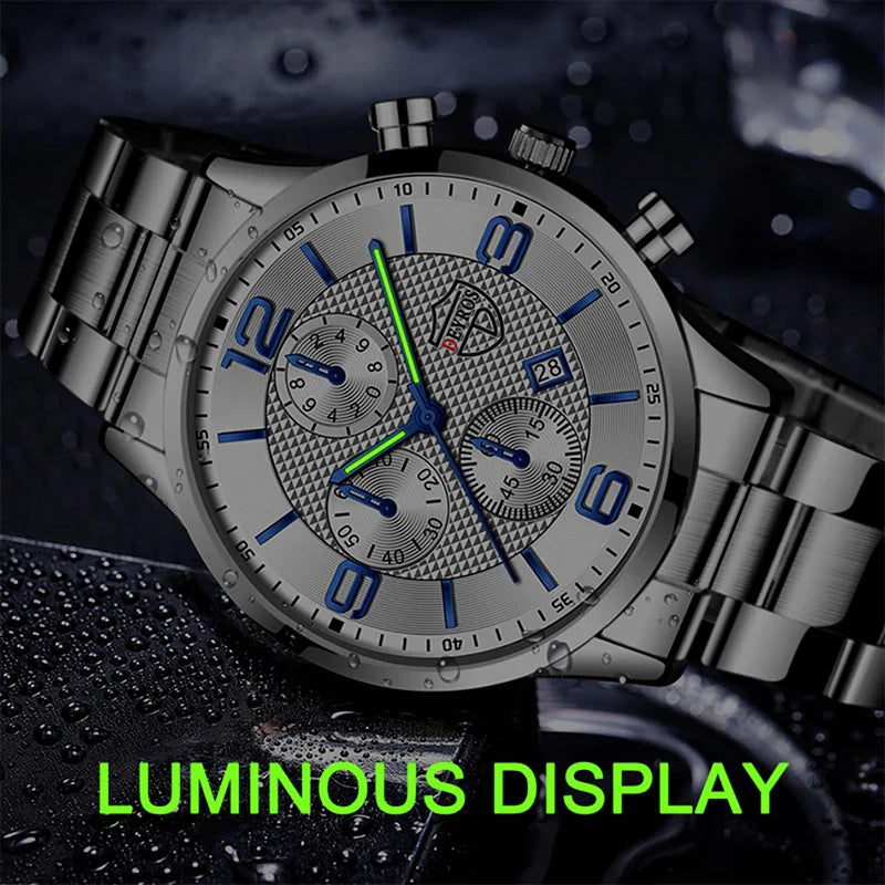 Orologi da uomo alla moda Orologio da polso al quarzo di lusso Calendario da uomo Business Casual Orologio in pelle Orologio luminoso