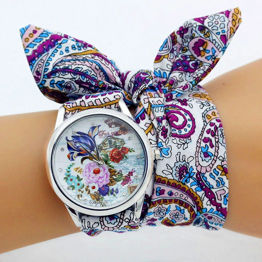 Shsby Nuovo orologio da polso in stoffa da donna Orologio da donna alla moda Orologio al quarzo argento di alta qualità Orologio da ragazza dolce Orologio in tessuto