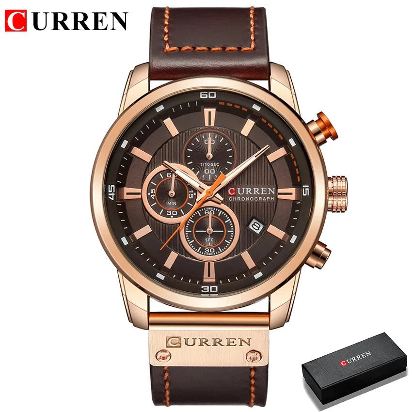 CURREN orologio da uomo in pelle orologi sportivi da uomo esercito militare orologio da polso al quarzo cronografo orologio maschile Relogio Masculino