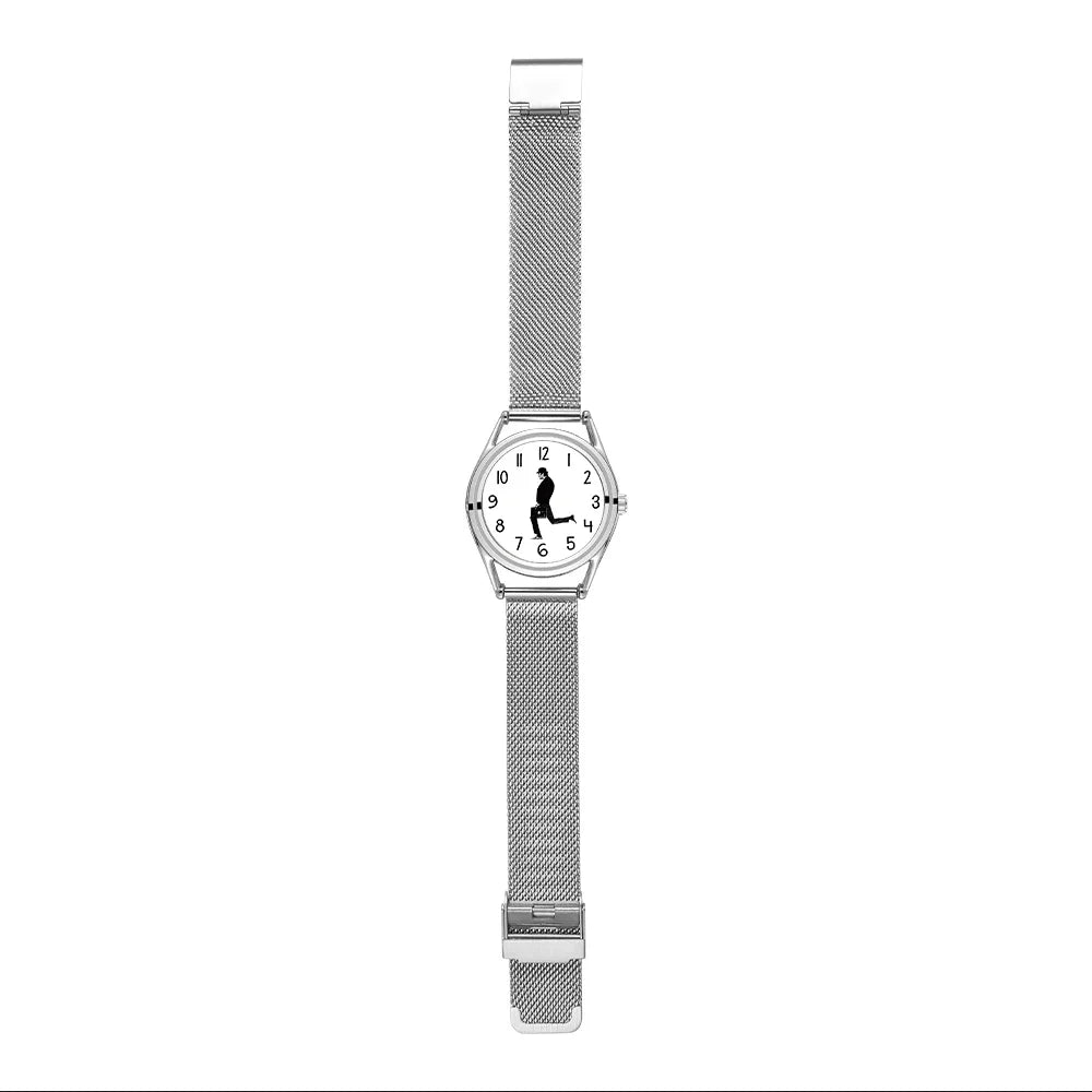 FEB 30TH Walking Men Design orologio Unisex da uomo dal Design creativo 3ATM cinturino in acciaio inossidabile resistente all'acqua