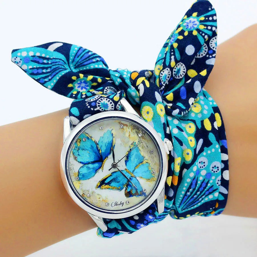 Shsby Nuovo orologio da polso in stoffa da donna Orologio da donna alla moda Orologio al quarzo argento di alta qualità Orologio da ragazza dolce Orologio in tessuto