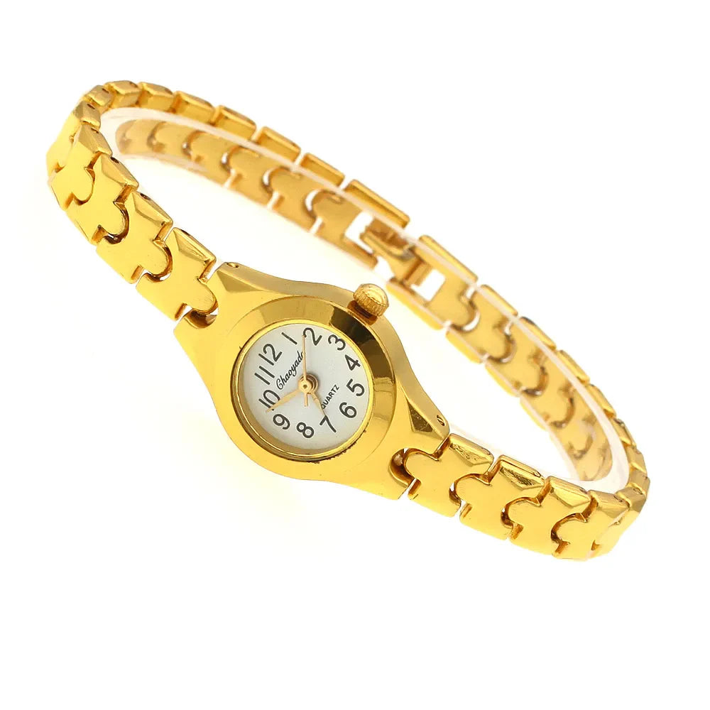Orologio da polso da donna carino Mujer Relojes dorati Orologio al quarzo con quadrante piccolo Orologio da polso popolare Ora orologi eleganti da donna femminili
