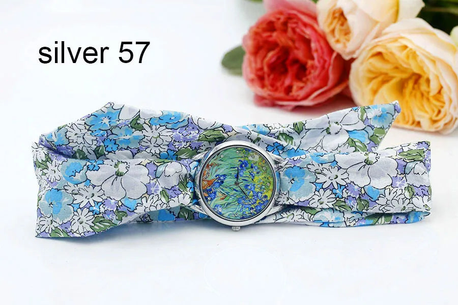 Shsby Nuovo orologio da polso in stoffa da donna Orologio da donna alla moda Orologio al quarzo argento di alta qualità Orologio da ragazza dolce Orologio in tessuto