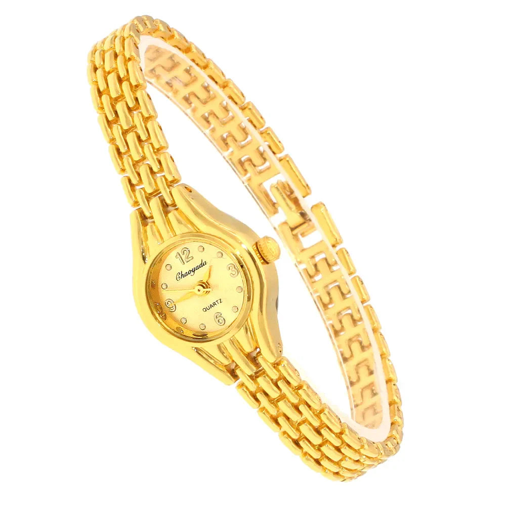Orologio da polso da donna carino Mujer Relojes dorati Orologio al quarzo con quadrante piccolo Orologio da polso popolare Ora orologi eleganti da donna femminili