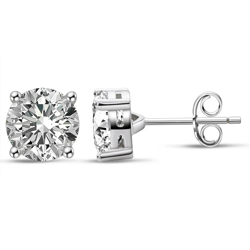 IOGOU 3mm/4mm/5mm/6.5mm/8mm/9mm/10mm/11mm Certificato D VVS1 Moissanite Orecchini con perno 925 Orecchini in argento per le donne Uomini Gioielli