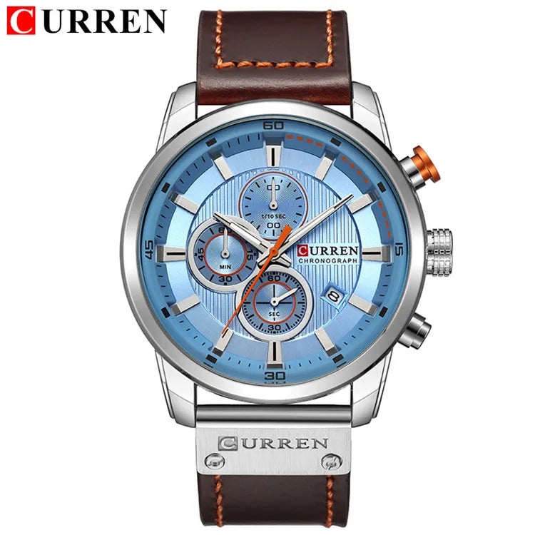 CURREN orologio da uomo in pelle orologi sportivi da uomo esercito militare orologio da polso al quarzo cronografo orologio maschile Relogio Masculino