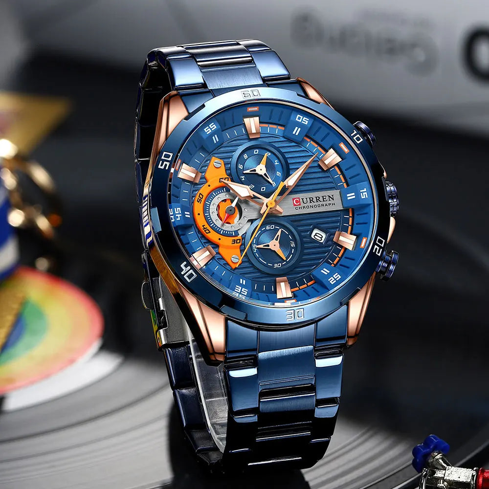 CURREN orologio da uomo orologi da uomo al quarzo sportivi di lusso delle migliori marche orologio da polso cronografo impermeabile in acciaio pieno da uomo Relogio Masculino