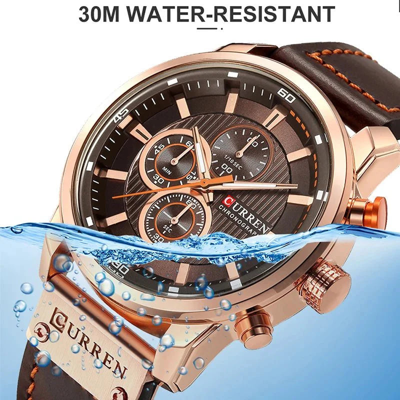 CURREN orologio da uomo in pelle orologi sportivi da uomo esercito militare orologio da polso al quarzo cronografo orologio maschile Relogio Masculino