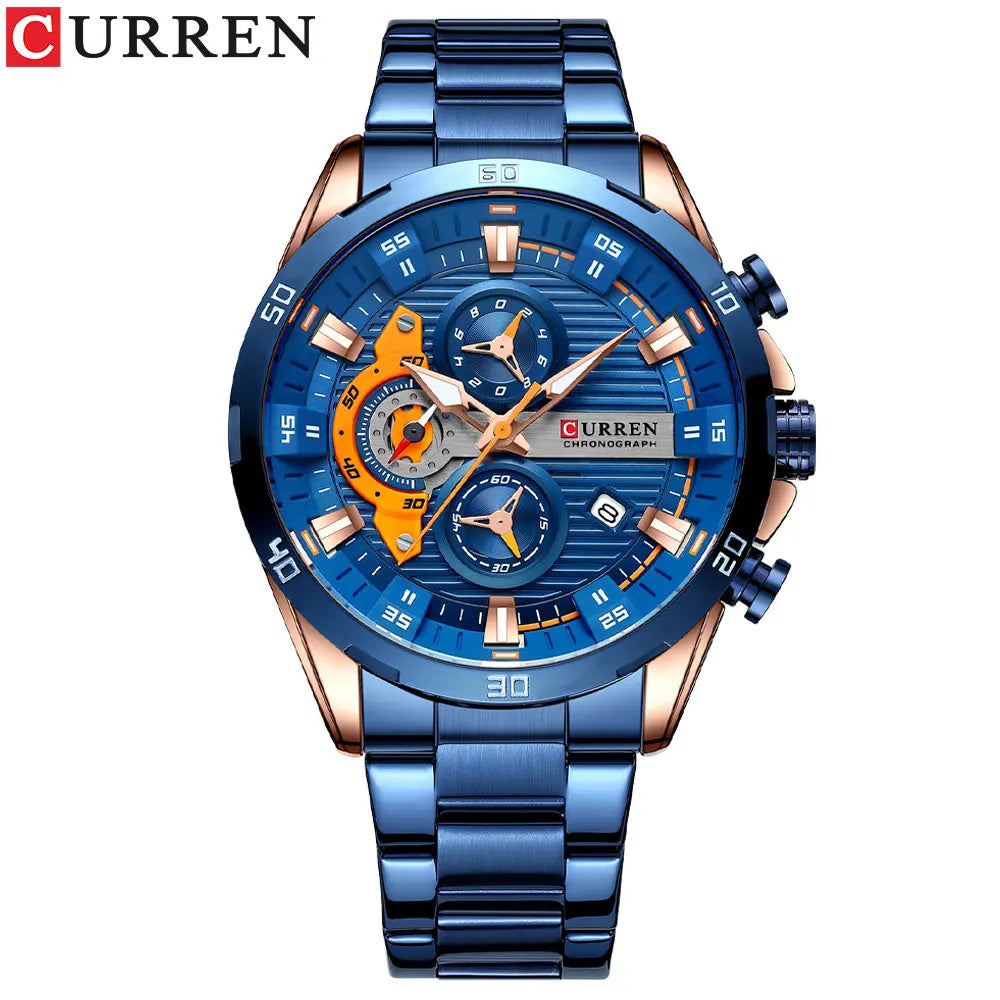 CURREN orologio da uomo orologi da uomo al quarzo sportivi di lusso delle migliori marche orologio da polso cronografo impermeabile in acciaio pieno da uomo Relogio Masculino