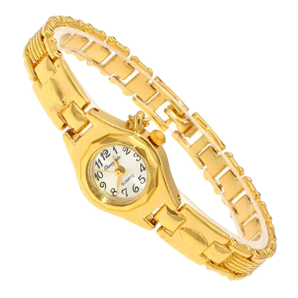 Orologio da polso da donna carino Mujer Relojes dorati Orologio al quarzo con quadrante piccolo Orologio da polso popolare Ora orologi eleganti da donna femminili
