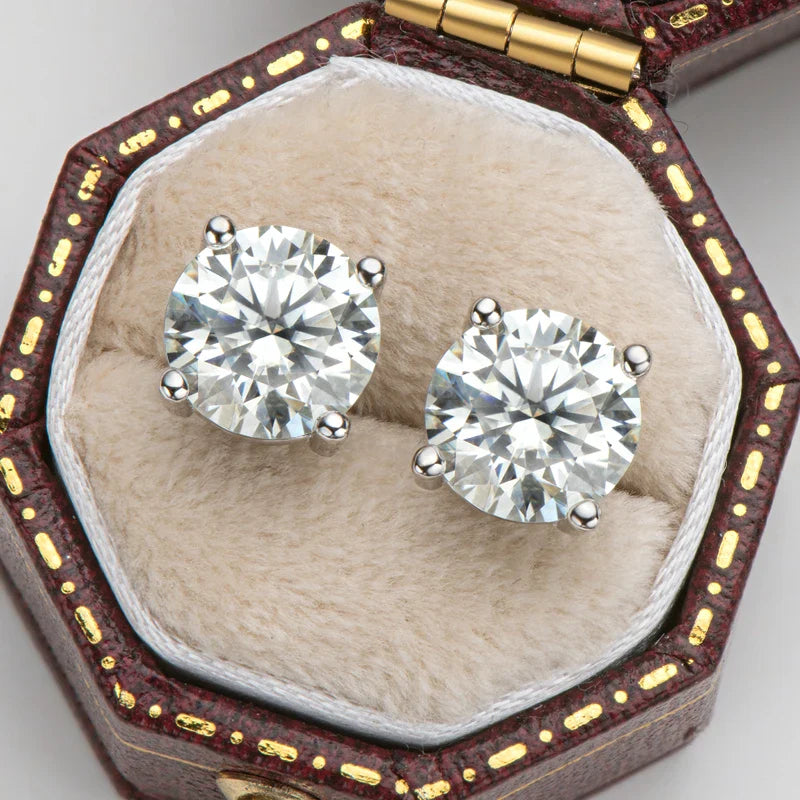 IOGOU 3mm/4mm/5mm/6.5mm/8mm/9mm/10mm/11mm Certificato D VVS1 Moissanite Orecchini con perno 925 Orecchini in argento per le donne Uomini Gioielli