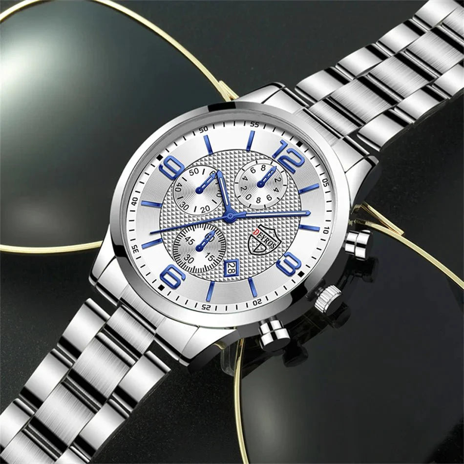 Orologi da uomo alla moda Orologio da polso al quarzo di lusso Calendario da uomo Business Casual Orologio in pelle Orologio luminoso