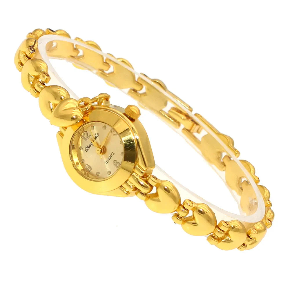 Orologio da polso da donna carino Mujer Relojes dorati Orologio al quarzo con quadrante piccolo Orologio da polso popolare Ora orologi eleganti da donna femminili