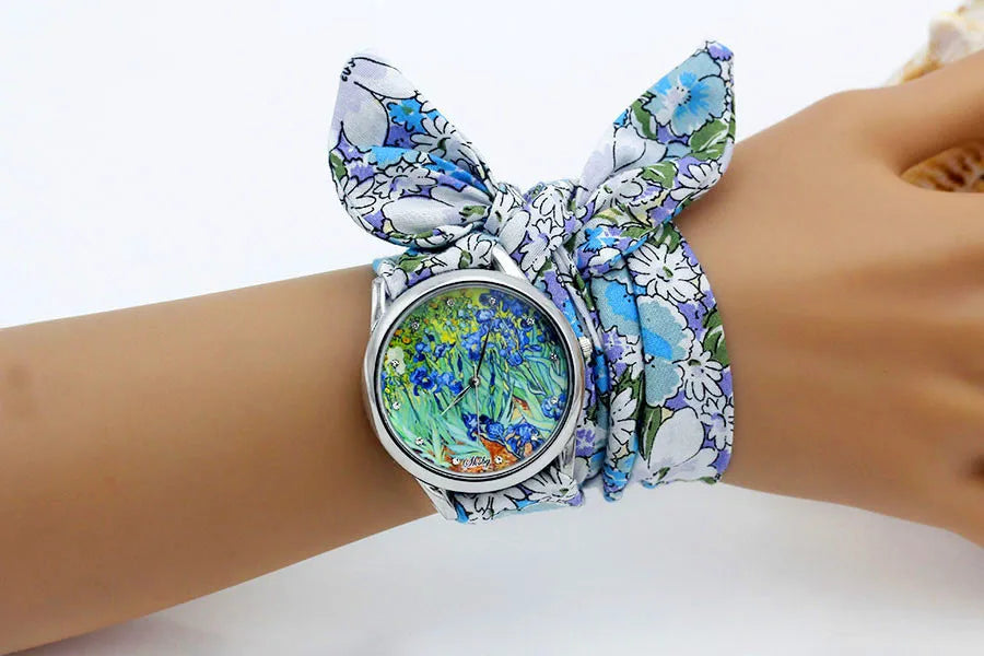 Shsby Nuovo orologio da polso in stoffa da donna Orologio da donna alla moda Orologio al quarzo argento di alta qualità Orologio da ragazza dolce Orologio in tessuto