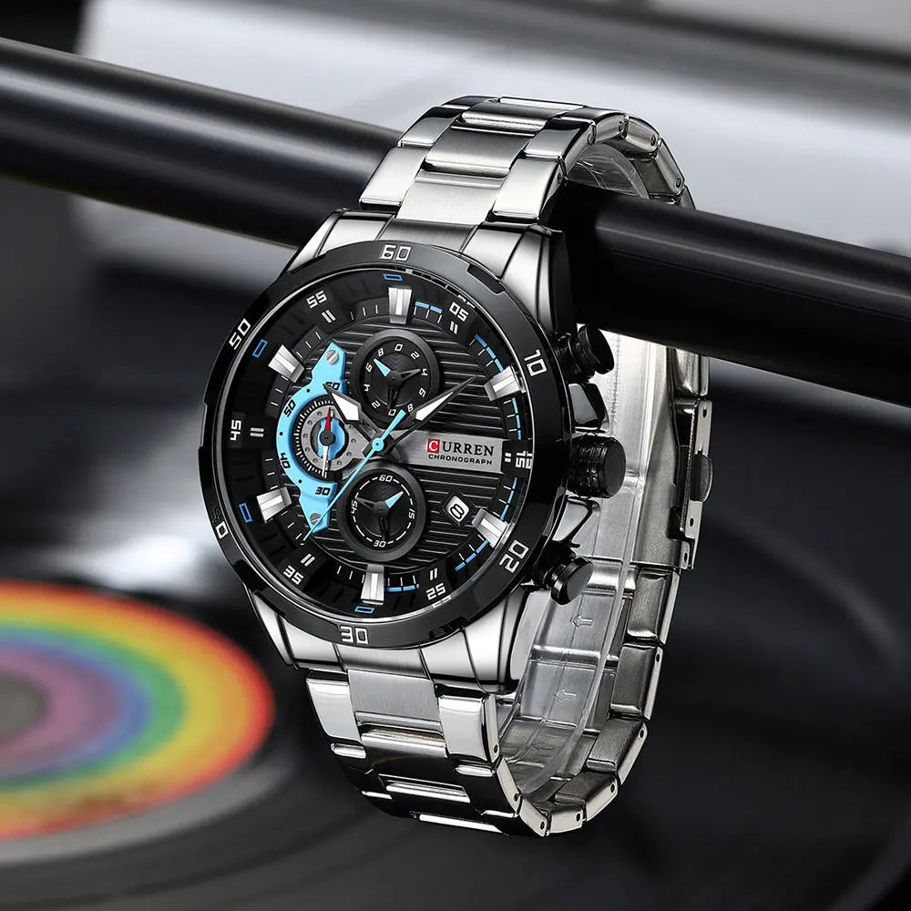 CURREN orologio da uomo orologi da uomo al quarzo sportivi di lusso delle migliori marche orologio da polso cronografo impermeabile in acciaio pieno da uomo Relogio Masculino