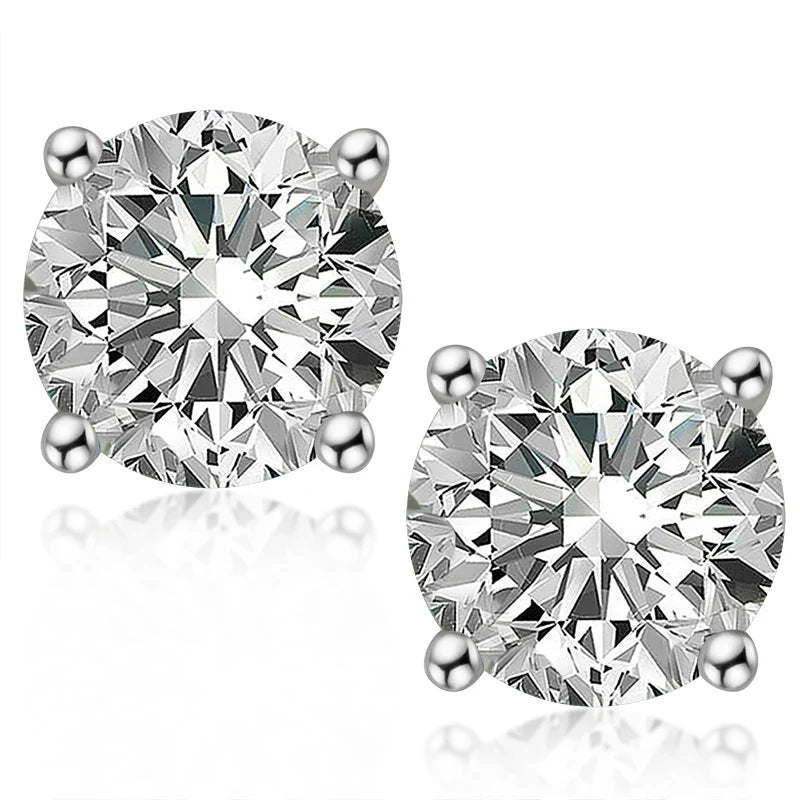 IOGOU 3mm/4mm/5mm/6.5mm/8mm/9mm/10mm/11mm Certificato D VVS1 Moissanite Orecchini con perno 925 Orecchini in argento per le donne Uomini Gioielli