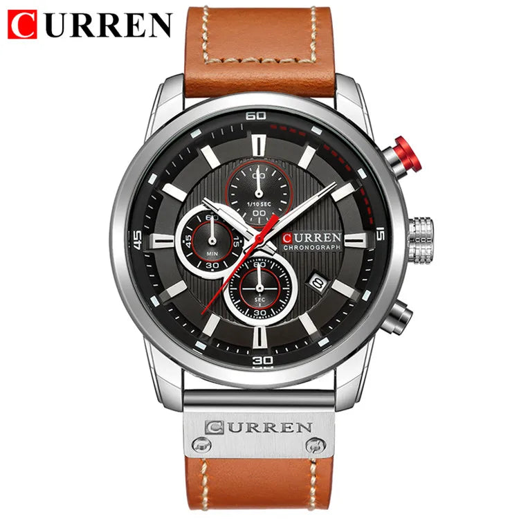 CURREN orologio da uomo in pelle orologi sportivi da uomo esercito militare orologio da polso al quarzo cronografo orologio maschile Relogio Masculino