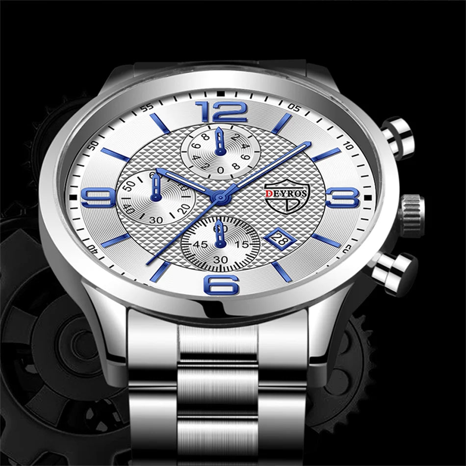 Orologi da uomo alla moda Orologio da polso al quarzo di lusso Calendario da uomo Business Casual Orologio in pelle Orologio luminoso
