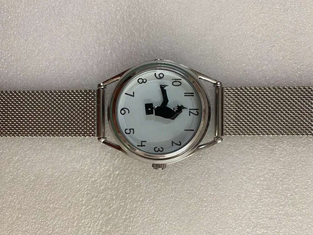 FEB 30TH Walking Men Design orologio Unisex da uomo dal Design creativo 3ATM cinturino in acciaio inossidabile resistente all'acqua