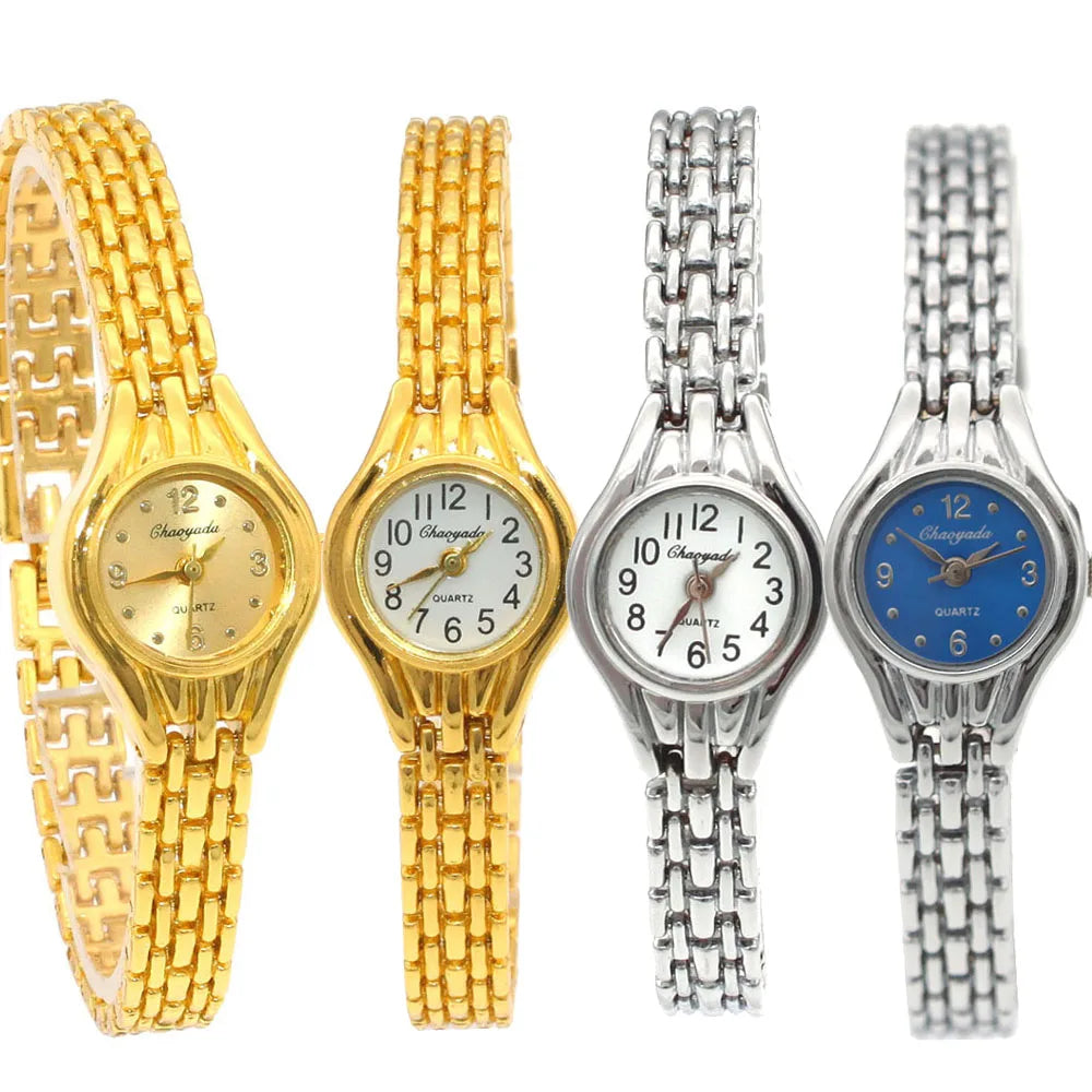 Orologio da polso da donna carino Mujer Relojes dorati Orologio al quarzo con quadrante piccolo Orologio da polso popolare Ora orologi eleganti da donna femminili