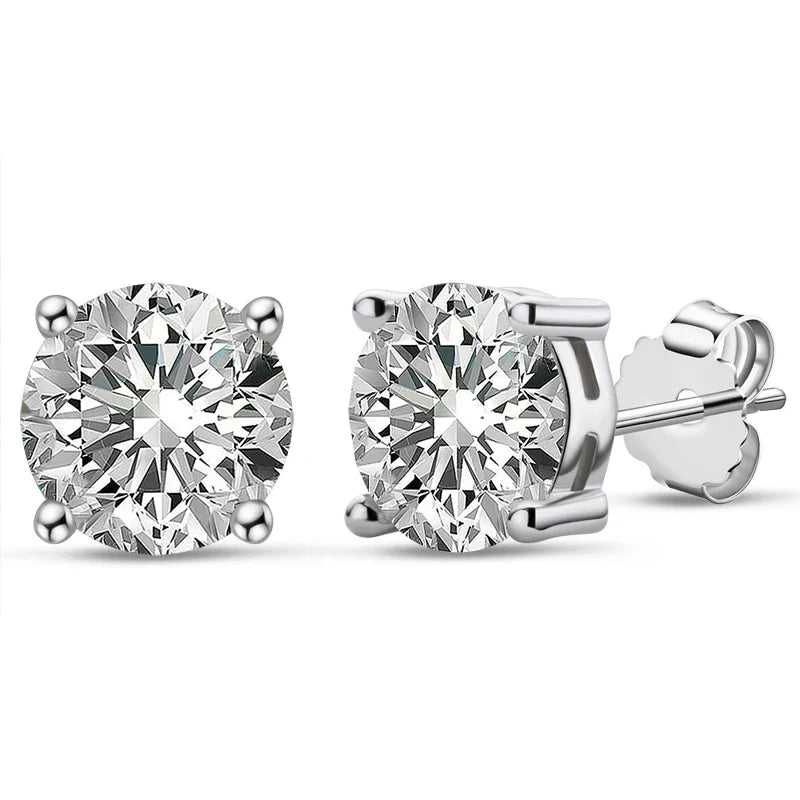 IOGOU 3mm/4mm/5mm/6.5mm/8mm/9mm/10mm/11mm Certificato D VVS1 Moissanite Orecchini con perno 925 Orecchini in argento per le donne Uomini Gioielli