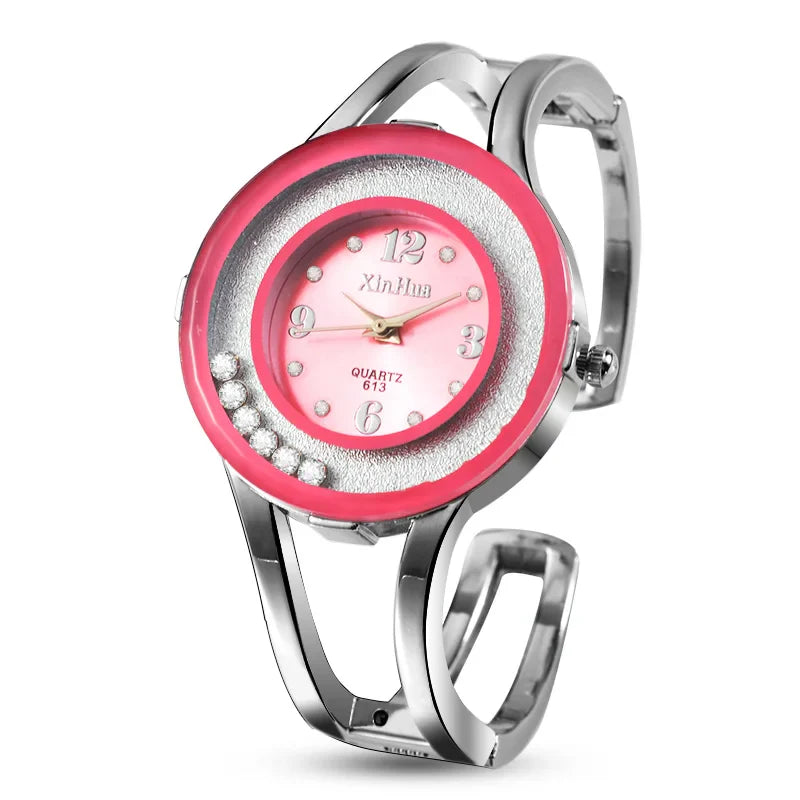 Orologi da donna Bracciale Relogio Feminino Orologio da polso al quarzo moda Orologio da polso da donna in acciaio inossidabile con cristallo Bayan Kol Sat