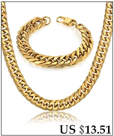 Set di gioielli da uomo Color oro acciaio inossidabile Miami Curb Cuban Link Chain bracciale collana Set Punk Hip Hop gioielli regalo maschile