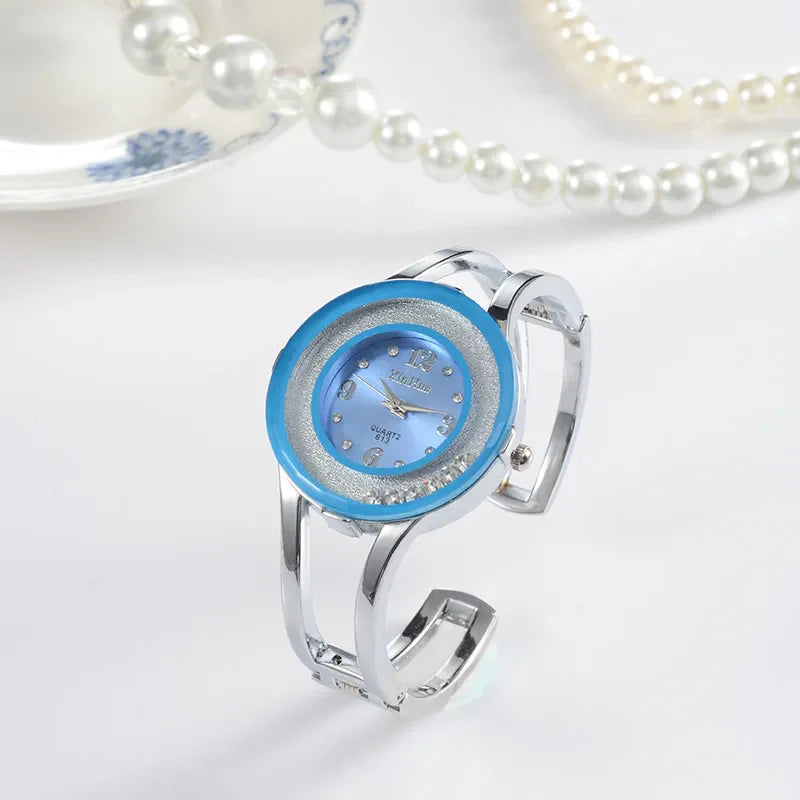 Orologi da donna Bracciale Relogio Feminino Orologio da polso al quarzo moda Orologio da polso da donna in acciaio inossidabile con cristallo Bayan Kol Sat