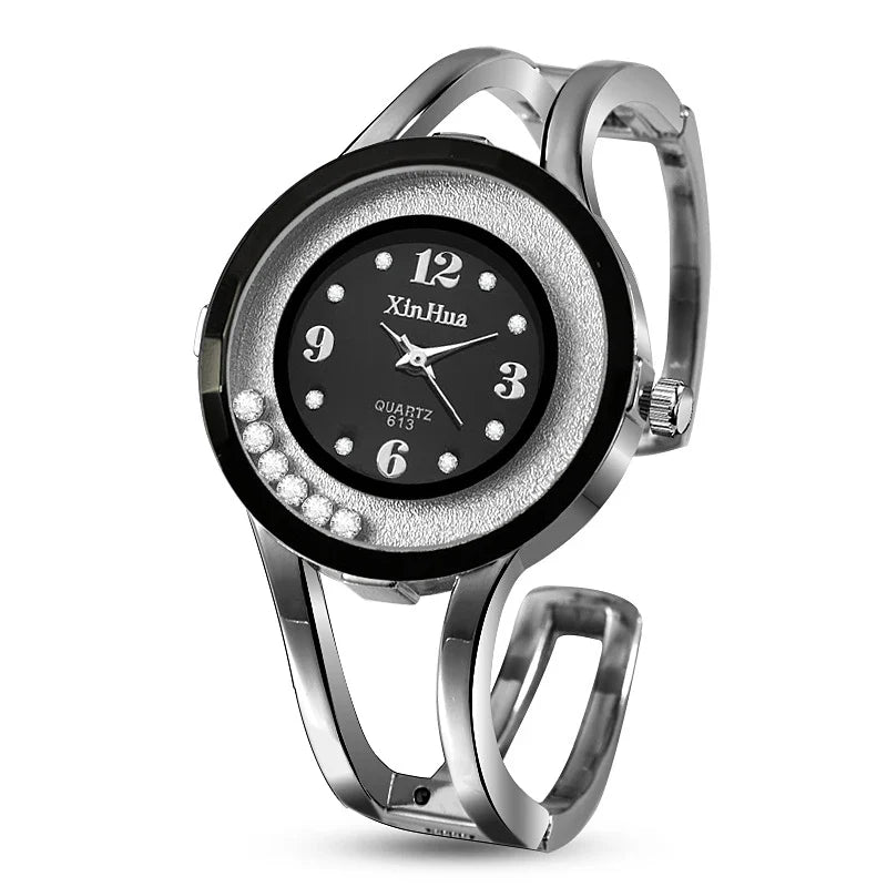 Orologi da donna Bracciale Relogio Feminino Orologio da polso al quarzo moda Orologio da polso da donna in acciaio inossidabile con cristallo Bayan Kol Sat