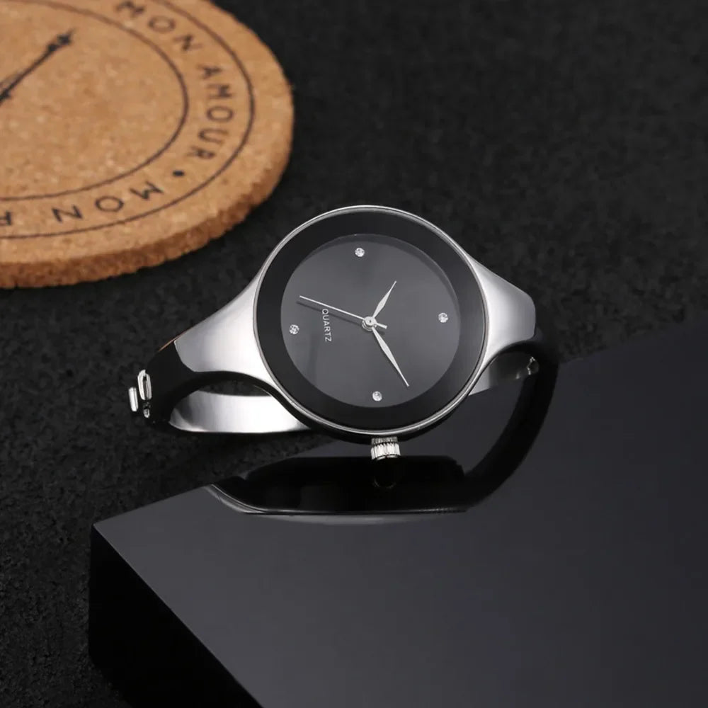 Orologio da donna con cinturino in cristallo di lusso Orologi da donna semplici alla moda Orologio da donna in acciaio inossidabile Orologio reloj mujer