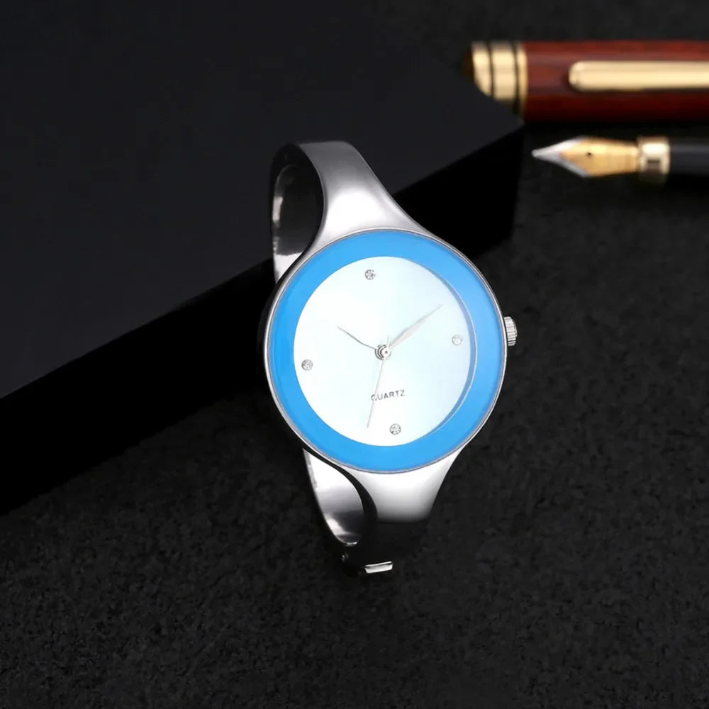 Orologio da donna con cinturino in cristallo di lusso Orologi da donna semplici alla moda Orologio da donna in acciaio inossidabile Orologio reloj mujer